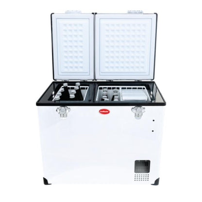 SnoMaster 82.5L Dual Compartment Fridge/Freezer – Stainless Steel (SMDZ-TR82D)