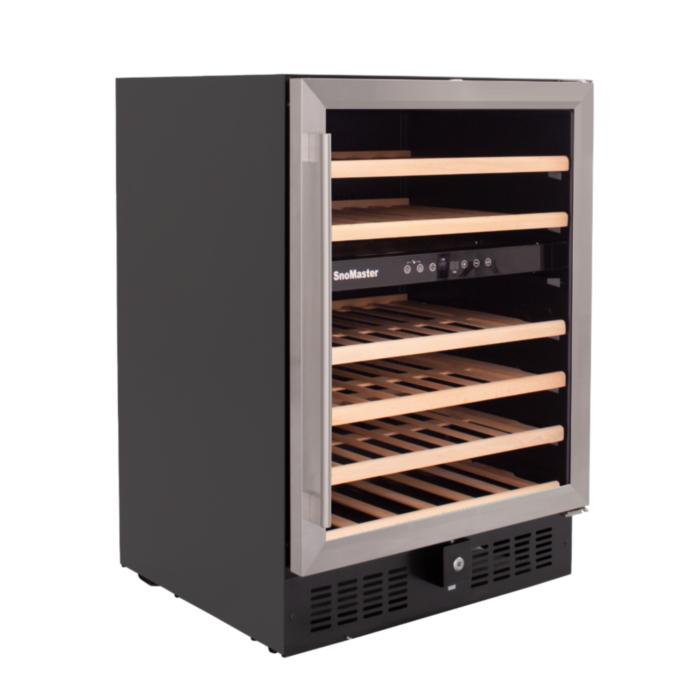 SnoMaster 46 Bottle Dual Zone Wine Chiller – Black with Silver Trim (SMWC-46)