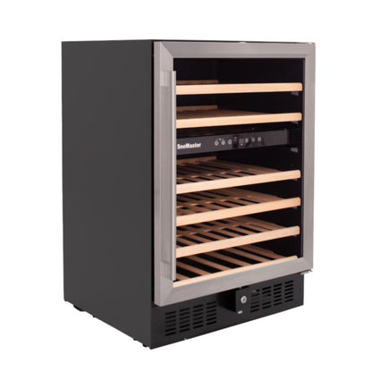 SnoMaster 46 Bottle Dual Zone Wine Chiller – Black with Silver Trim (SMWC-46)