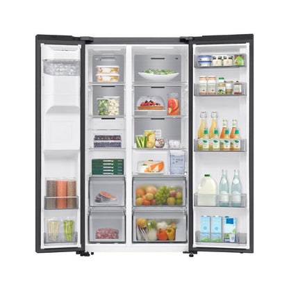 Samsung Bespoke AI Side-by-Side Refrigerator with Auto Water & Ice Dispenser – Black 617L (RS70F65K2FFA)