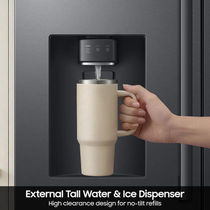 Samsung Bespoke AI Side-by-Side Refrigerator with Auto Water & Ice Dispenser – NP Silver 617L (RS70F65K2TFA)