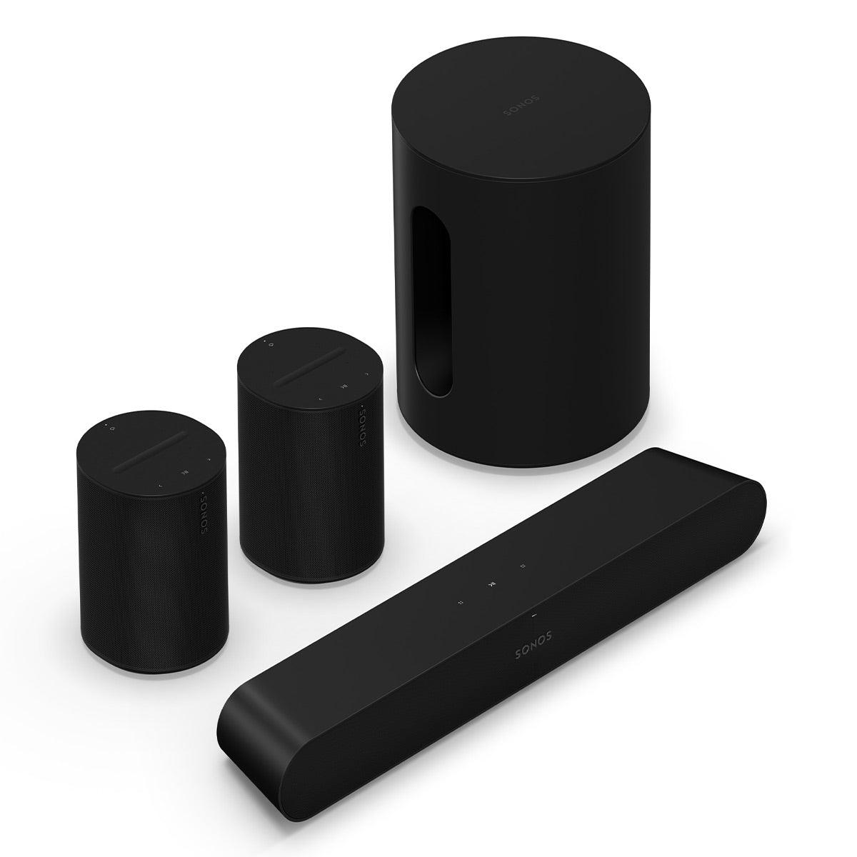 Sonos Immersive Home Theatre Set – Ray Soundbar + Sub Mini + 2 × Era 100 Speakers – Black (RSME1BUNBLK)