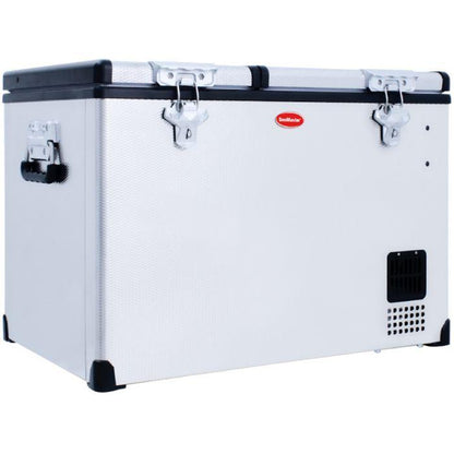 SnoMaster 66L Low Profile Dual Compartment Portable Fridge/Freezer AC/DC – Stainless Steel (SMDZ-LP66D)