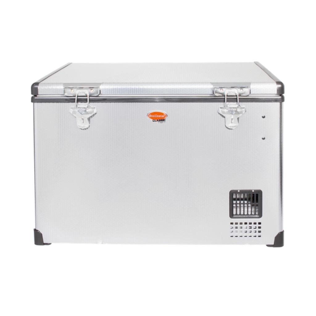 SnoMaster 66L Low Profile Dual Compartment Portable Fridge/Freezer AC/DC – Stainless Steel (SMDZ-LP66D)