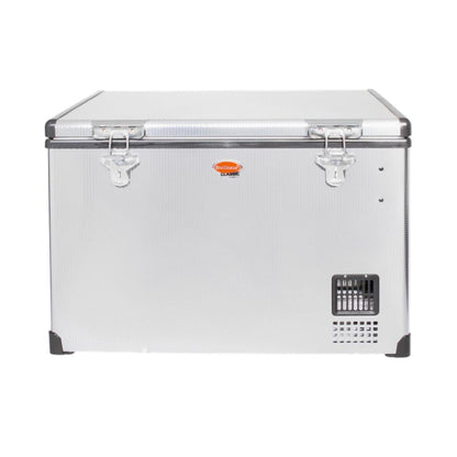SnoMaster 66L Low Profile Dual Compartment Portable Fridge/Freezer AC/DC – Stainless Steel (SMDZ-LP66D)