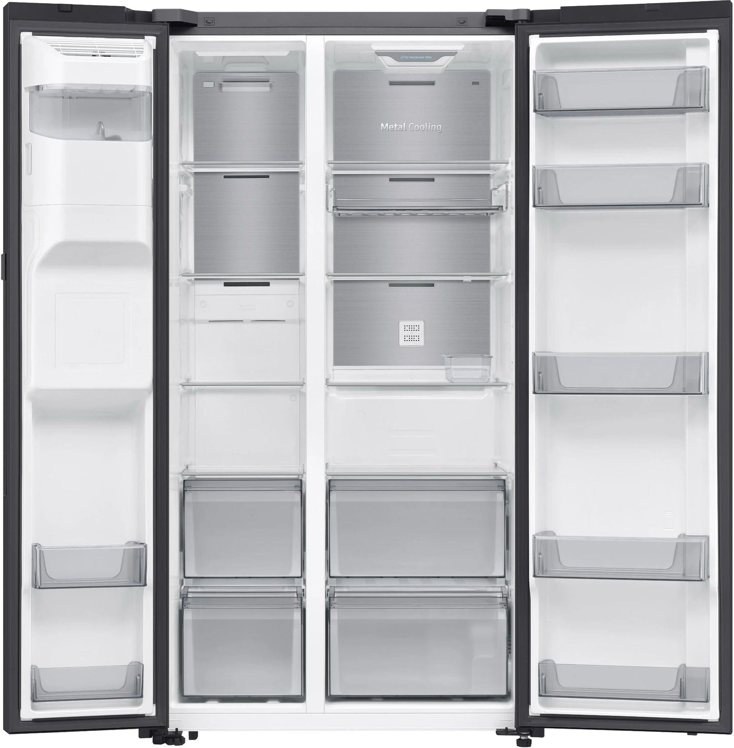 Samsung Side-by-Side 609L Food Showcase – Gentle Black (RS80F64G2FFA)