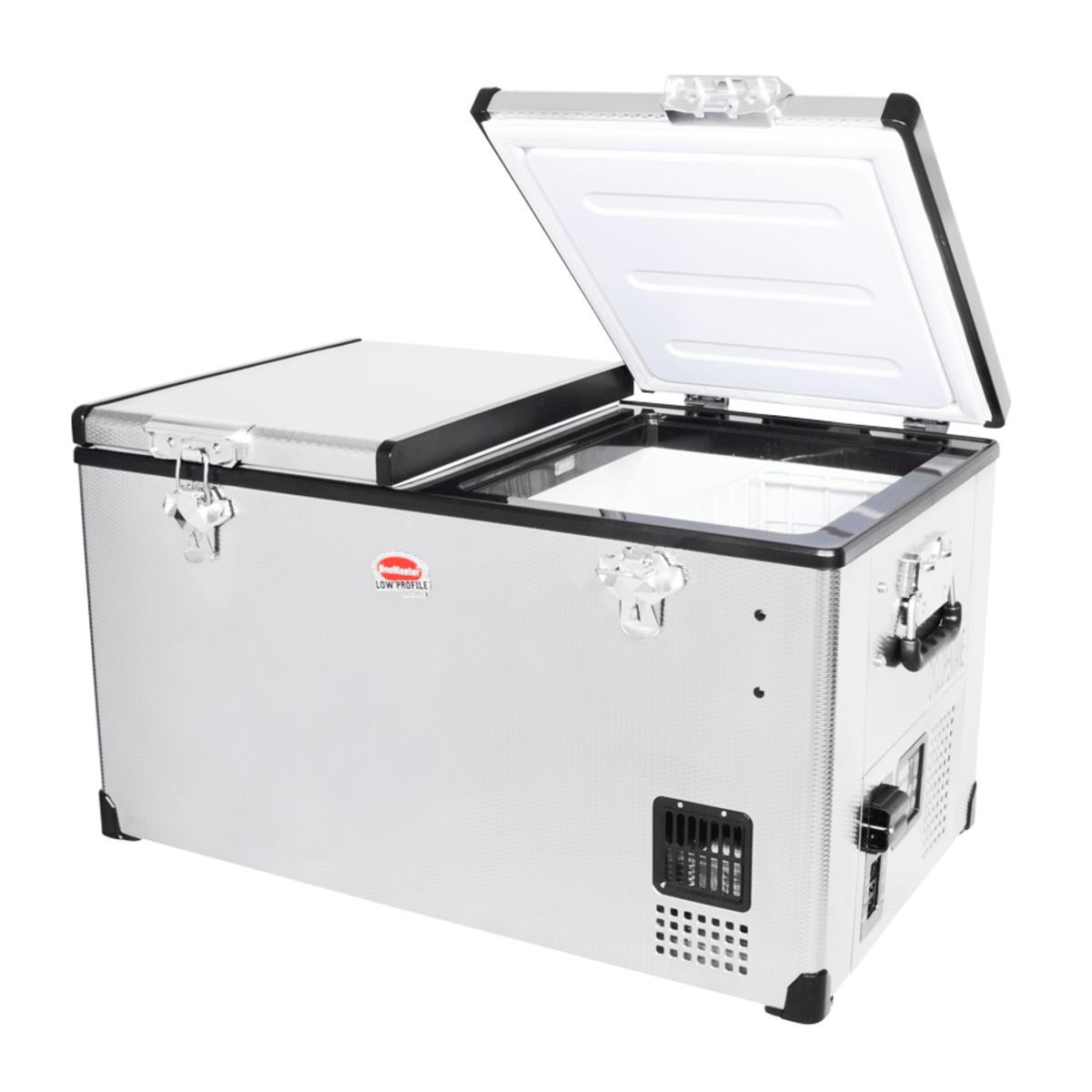SnoMaster 66L Low Profile Dual Compartment Portable Fridge/Freezer AC/DC – Stainless Steel (SMDZ-LP66D)