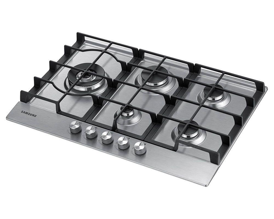 Samsung 75cm 5 Burner Gas Hob with 60cm Cut-Out – Stainless Steel Finish (NA75D3030AS/FA)