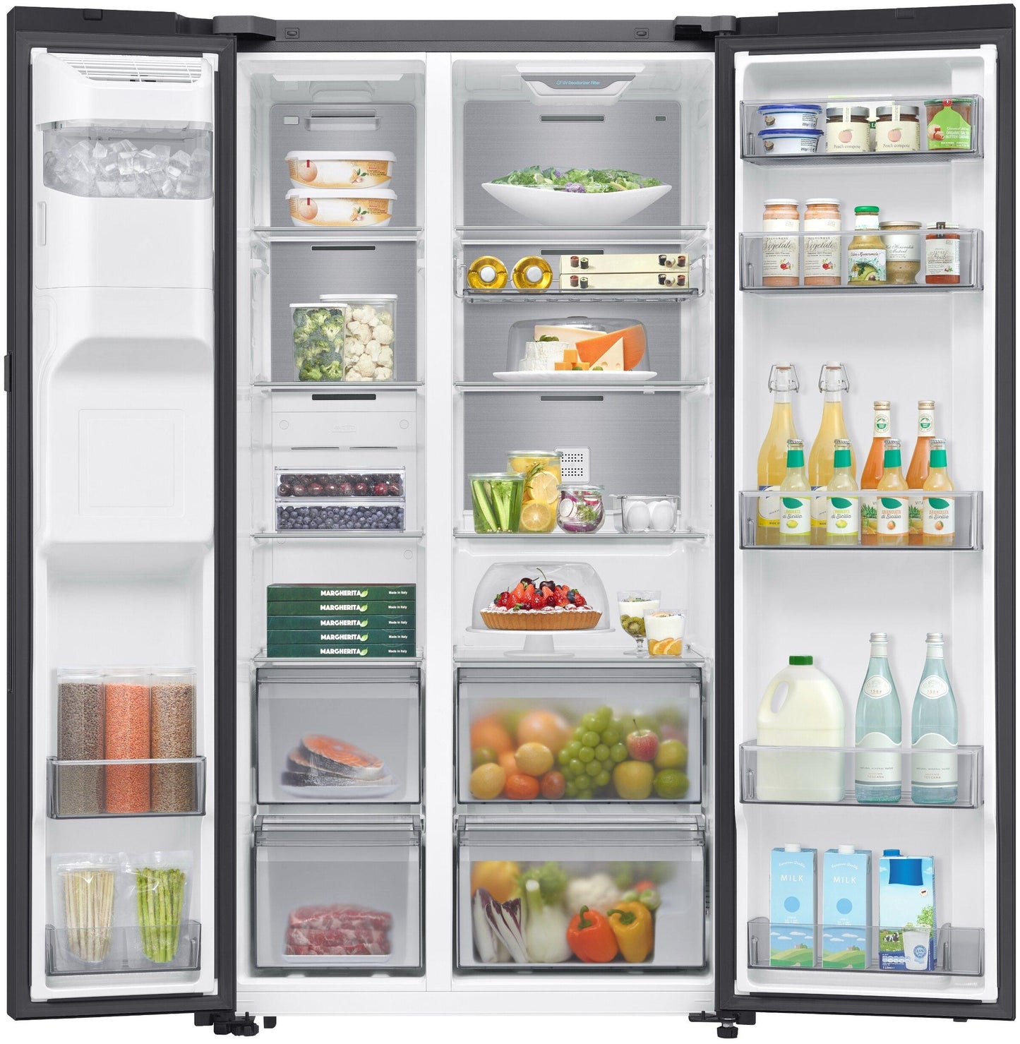 Samsung Side-by-Side 609L Food Showcase – Gentle Black (RS80F64G2FFA)