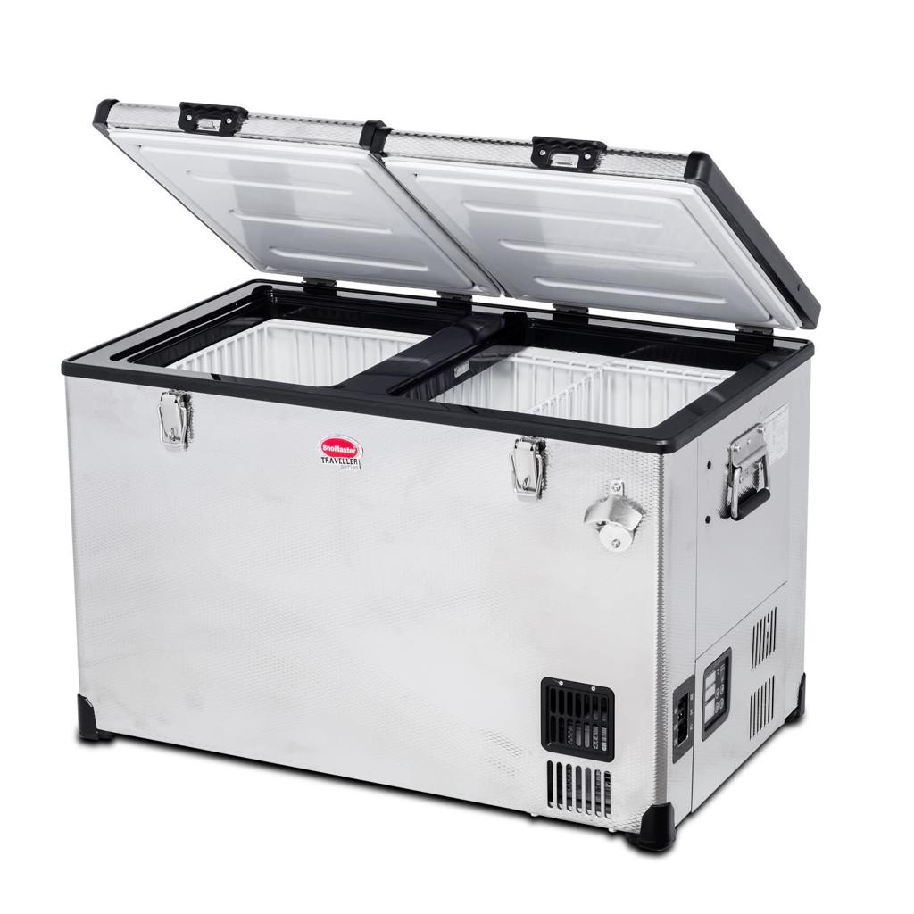 SnoMaster 56L Dual Compartment Portable Fridge/Freezer AC/DC – Stainless Steel (SMDZ-CL56D)