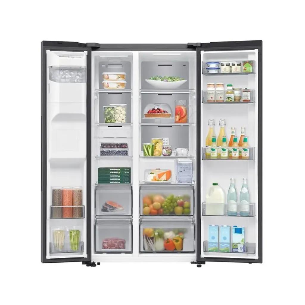 Samsung Bespoke AI Side-by-Side Refrigerator with Auto Water & Ice Dispenser – NP Silver 617L (RS70F65K2TFA)