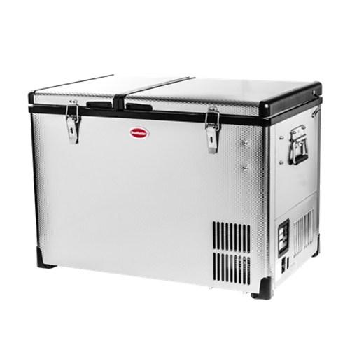 SnoMaster 56L Dual Compartment Portable Fridge/Freezer AC/DC – Stainless Steel (SMDZ-CL56D)