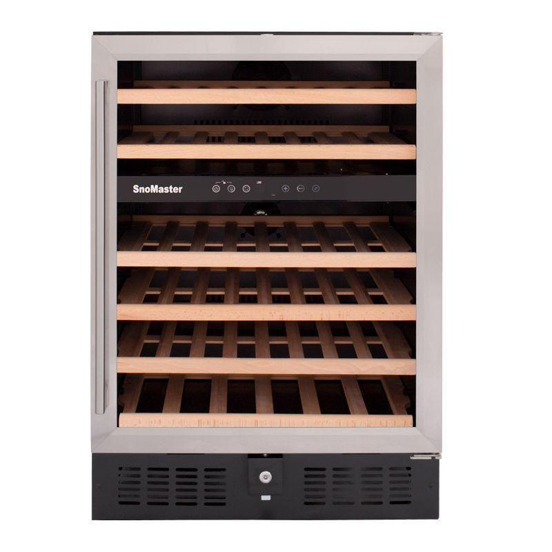 SnoMaster 46 Bottle Dual Zone Wine Chiller – Black with Silver Trim (SMWC-46)
